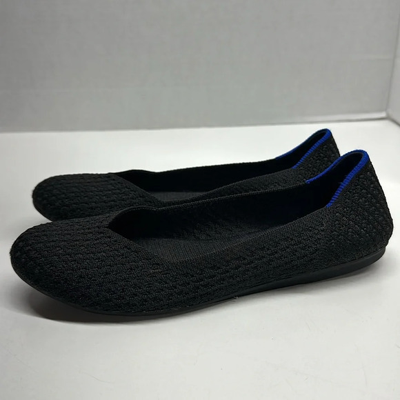 Rothys Honeycomb Slip On Washable Ballet Flats Round Toe Shoe Solid Black Size 7 - Picture 1 of 9